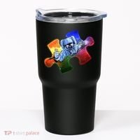 Cool Funny Autism Awareness Galaxy Puzzle Piece Astronaut Tumbler thumb 0