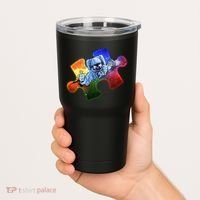 Cool Funny Autism Awareness Galaxy Puzzle Piece Astronaut Tumbler thumb 2