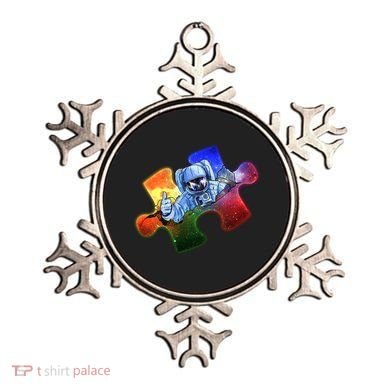 Cool Funny Autism Awareness Galaxy Puzzle Piece Astronaut Ornament