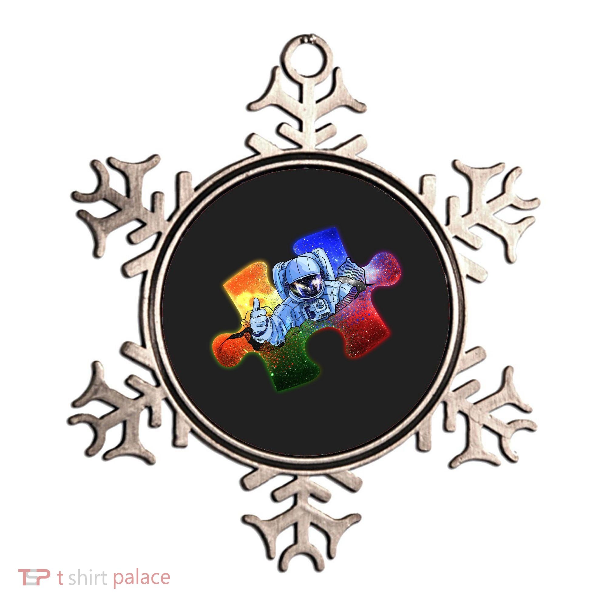 Cool Funny Autism Awareness Galaxy Puzzle Piece Astronaut Ornament