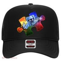 Cool Funny Autism Awareness Galaxy Puzzle Piece Astronaut Hat thumb 0