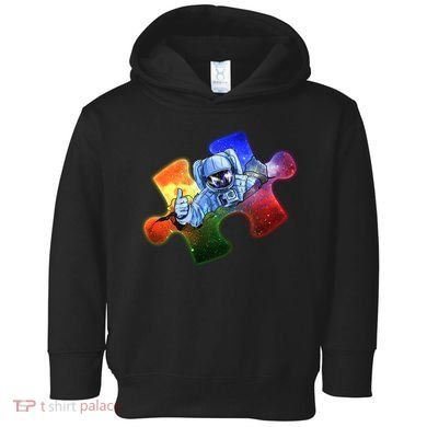 Cool Funny Autism Awareness Galaxy Puzzle Piece Astronaut Toddler Hoodie