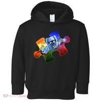 Cool Funny Autism Awareness Galaxy Puzzle Piece Astronaut Toddler Hoodie thumb 0