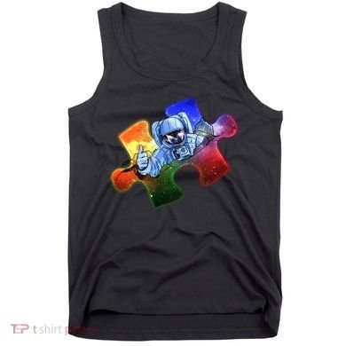 Cool Funny Autism Awareness Galaxy Puzzle Piece Astronaut Tank Top
