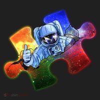 Cool Funny Autism Awareness Galaxy Puzzle Piece Astronaut Golf Towel thumb 3