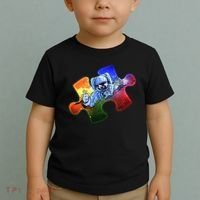 Cool Funny Autism Awareness Galaxy Puzzle Piece Astronaut Toddler T-Shirt thumb 2