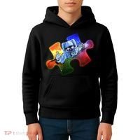 Cool Funny Autism Awareness Galaxy Puzzle Piece Astronaut Kids Hoodie thumb 4