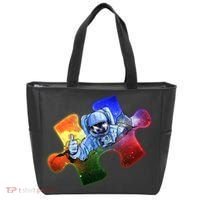 Cool Funny Autism Awareness Galaxy Puzzle Piece Astronaut Tote Bag thumb 0