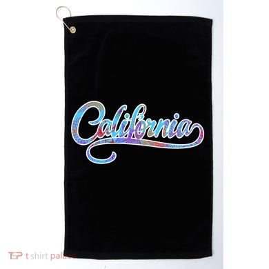 California Flower And Palm Golf Towel