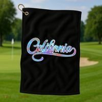 California Flower And Palm Golf Towel thumb 1