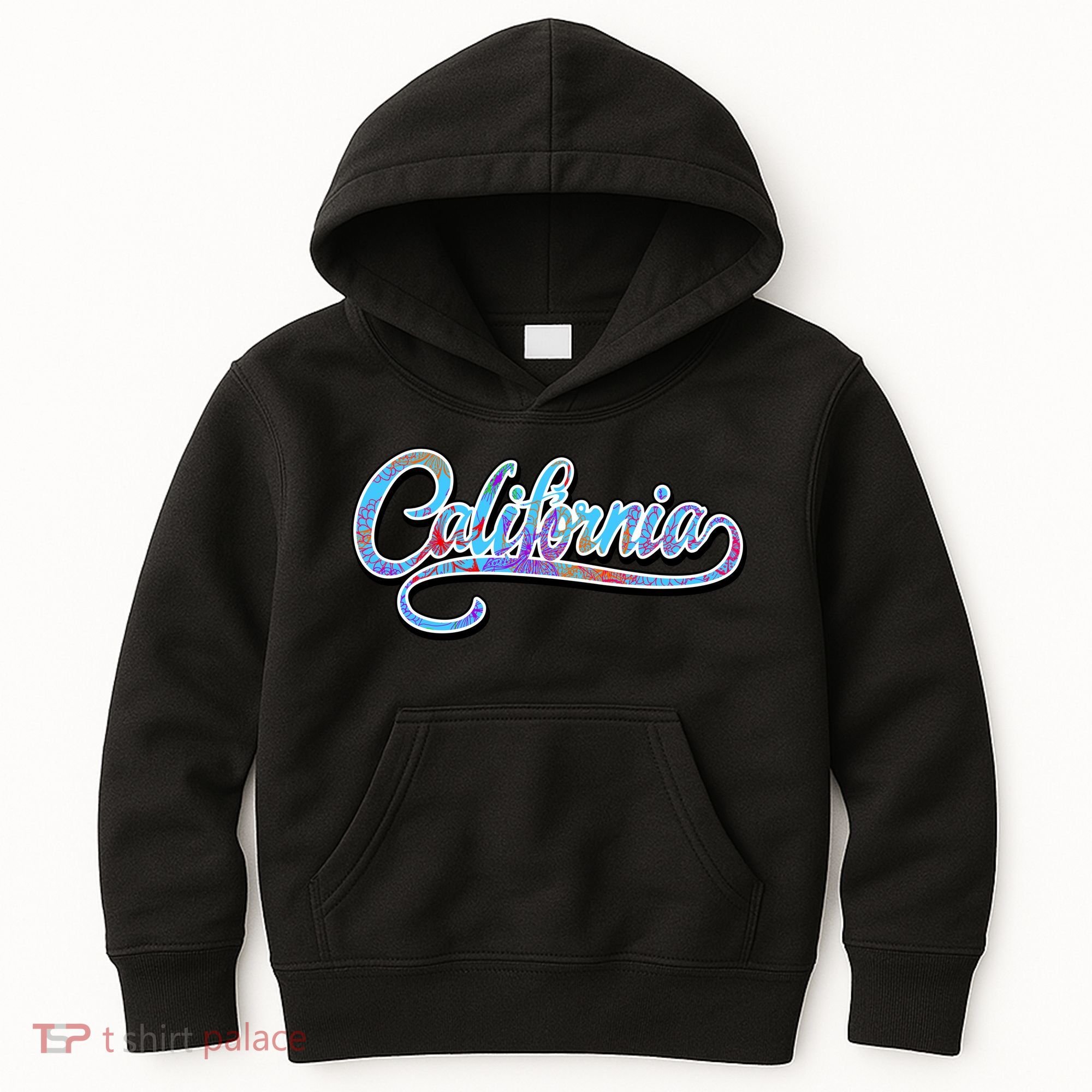California Flower And Palm Kids Hoodie