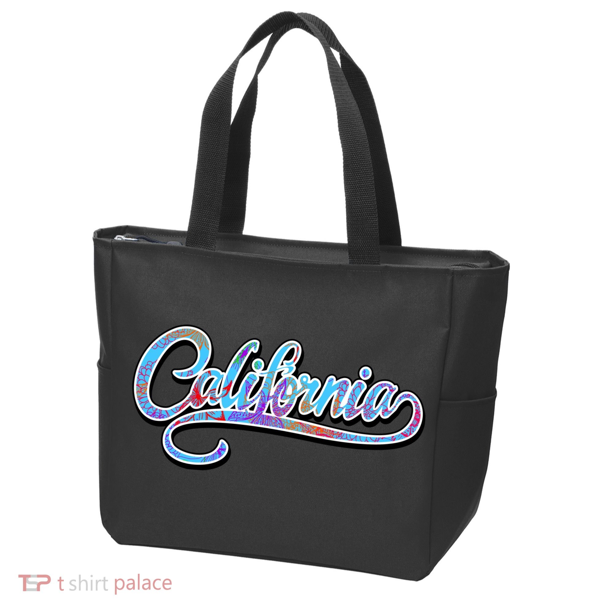 California Flower And Palm Tote Bag