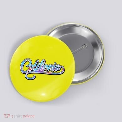 California Flower And Palm Button