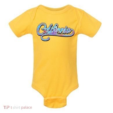 California Flower And Palm Baby Bodysuit