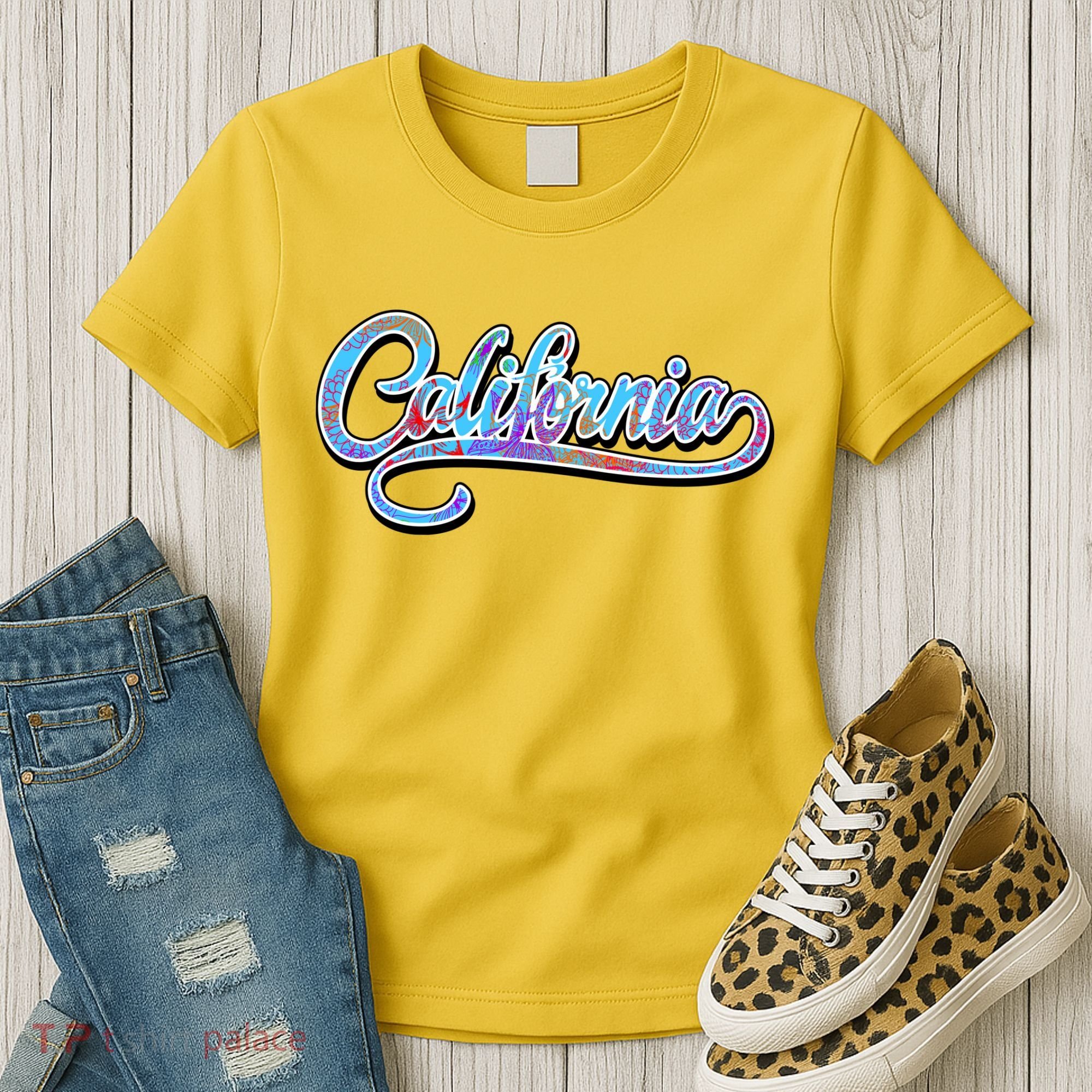 California Flower And Palm Women's T-Shirt