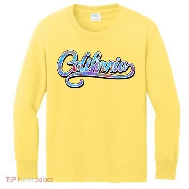 California Flower And Palm Kids Long Sleeve Shirt
