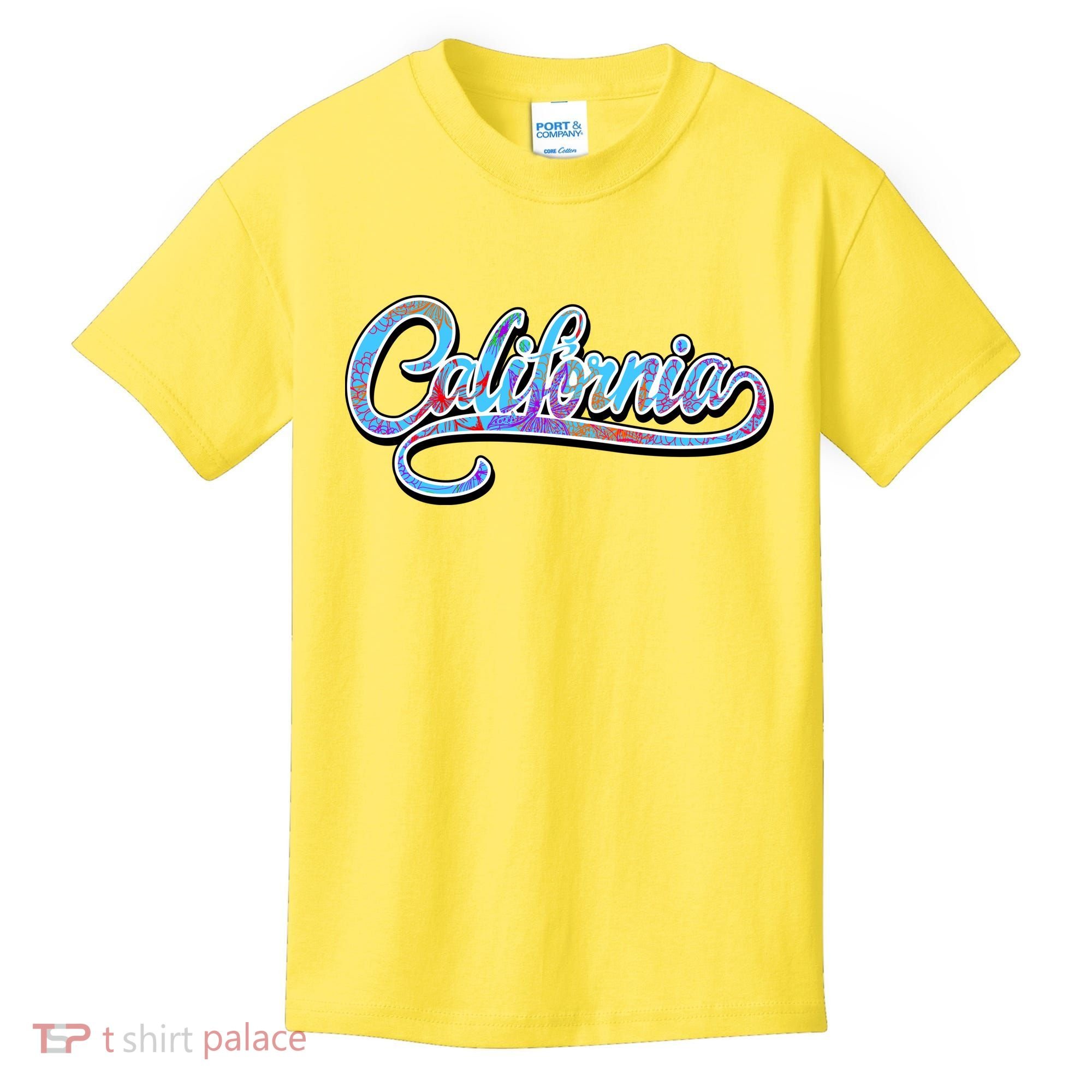 California Flower And Palm Kids T-Shirt