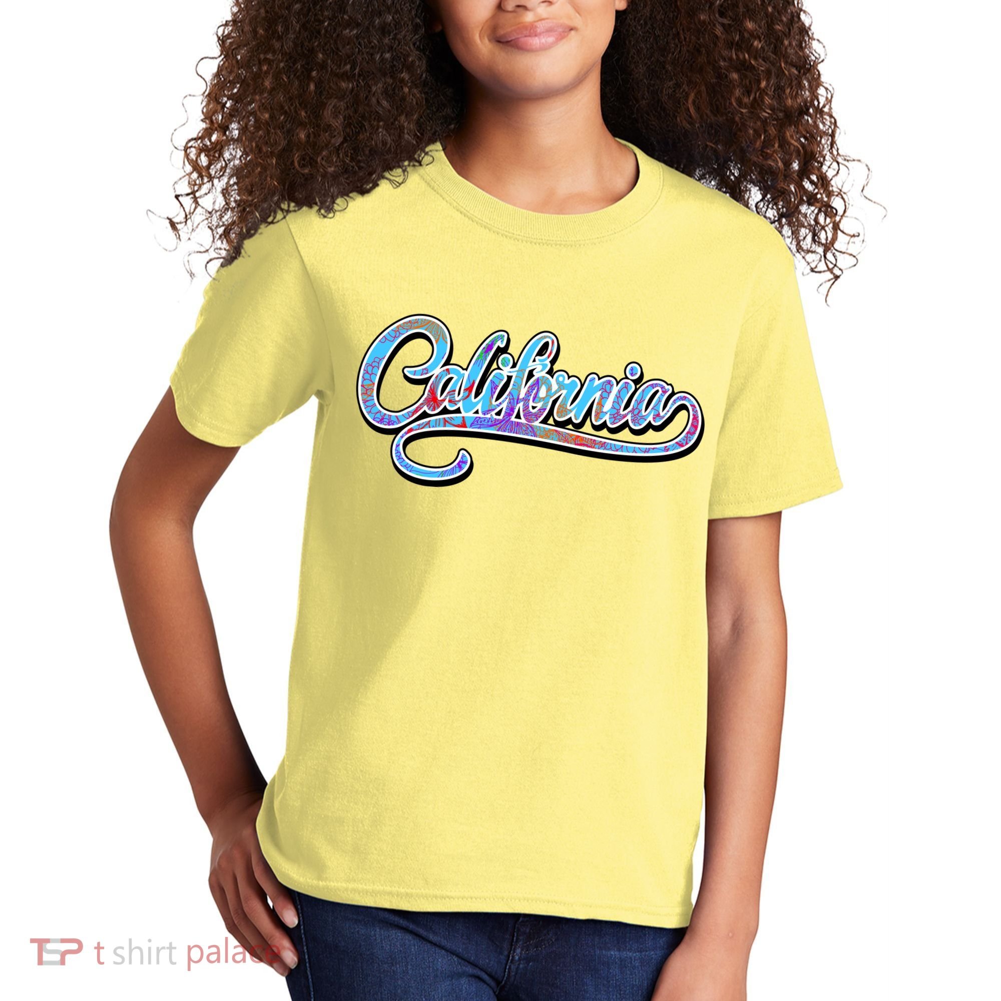 California Flower And Palm Kids T-Shirt