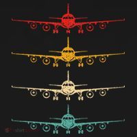 Colorful Flying Airplanes Airline Pilot Airplane Aircraft T-Shirt thumb 7