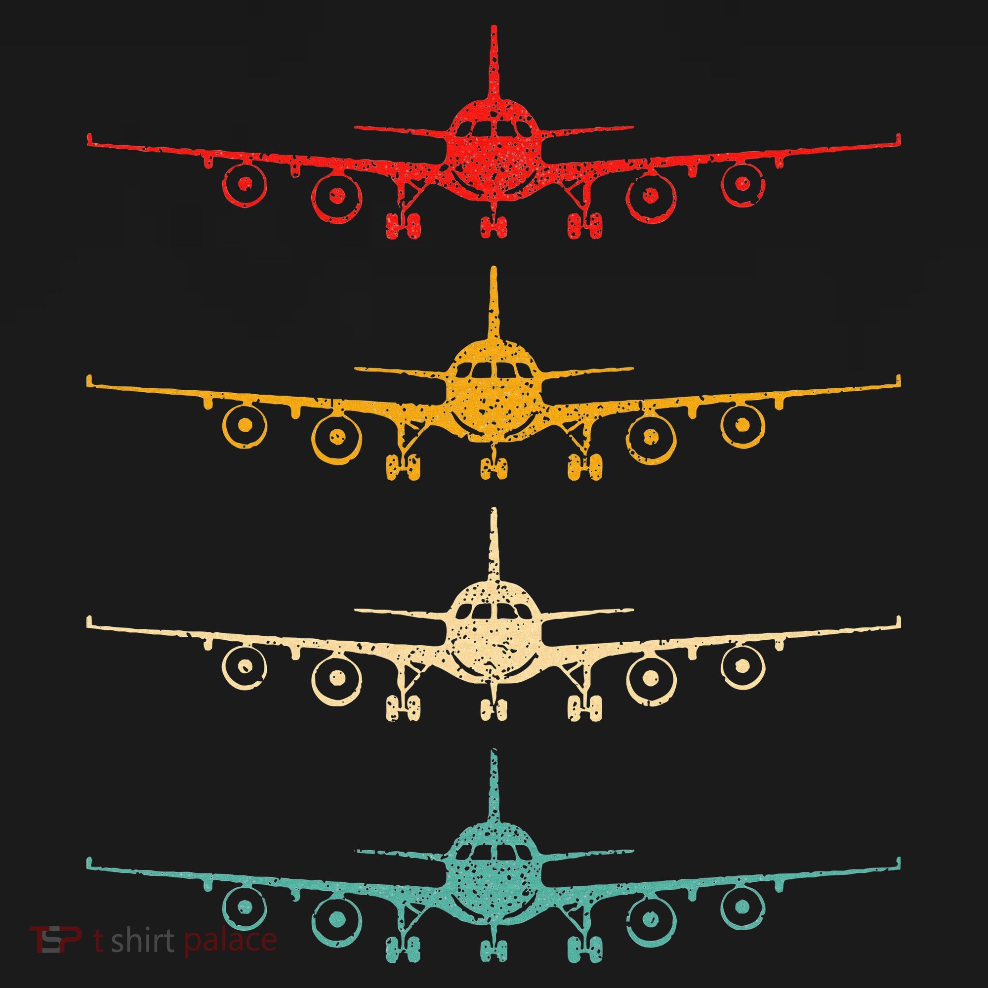 Colorful Flying Airplanes Airline Pilot Airplane Aircraft T-Shirt