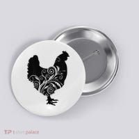 Chicken Farm Animal Poultry Farmer Gift Button thumb 0