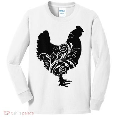 Chicken Farm Animal Poultry Farmer Gift Kids Long Sleeve Shirt