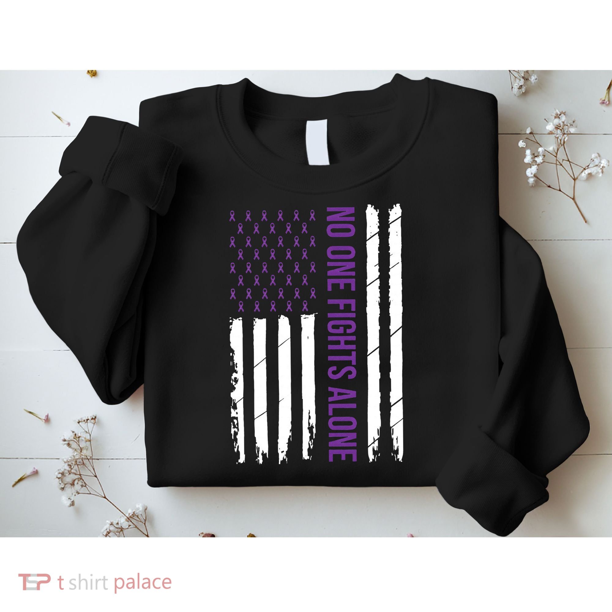Cystic Fibrosis Awareness Purple Ribbon Sweatshirt
