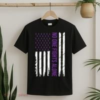 Cystic Fibrosis Awareness Purple Ribbon T-Shirt thumb 2