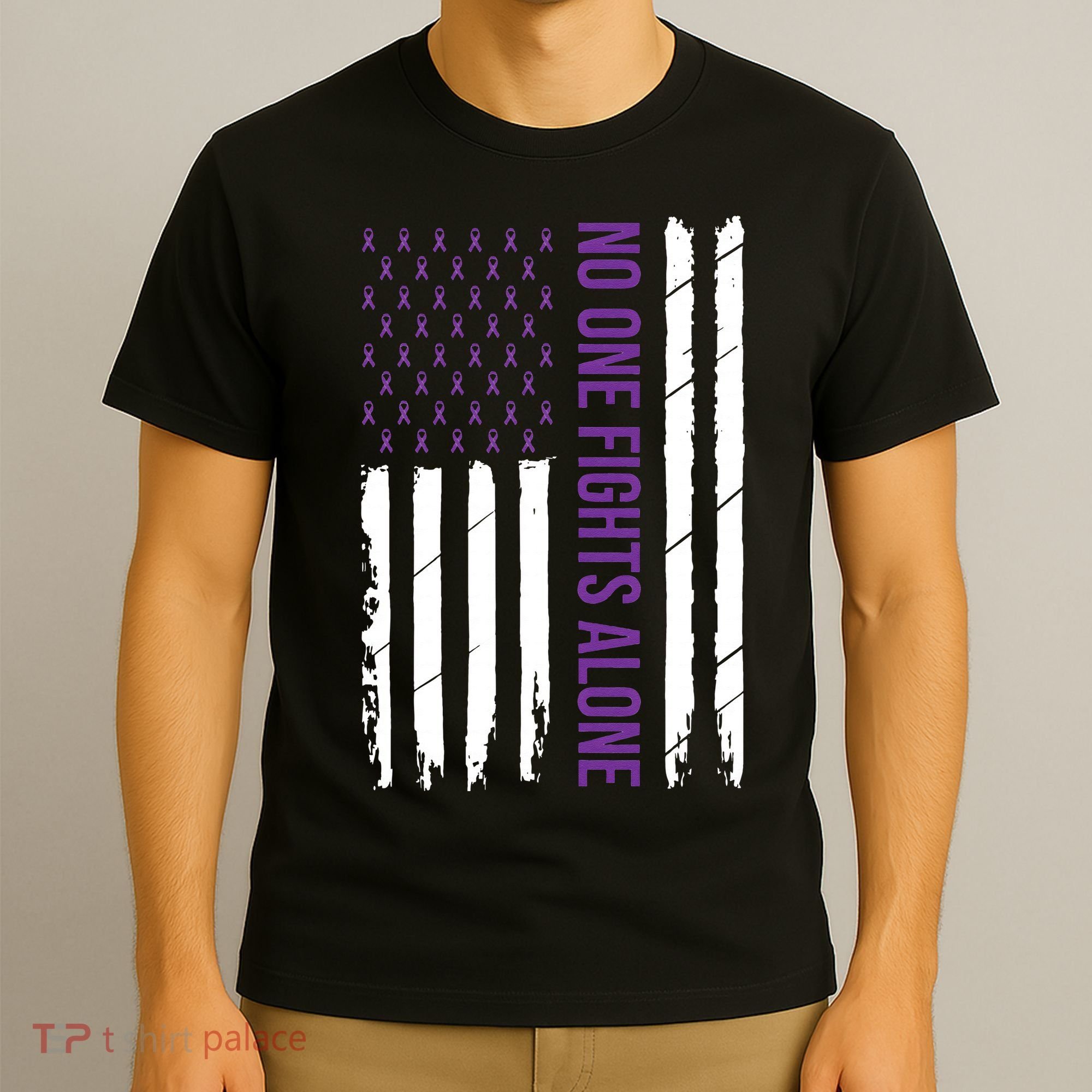 Cystic Fibrosis Awareness Purple Ribbon T-Shirt
