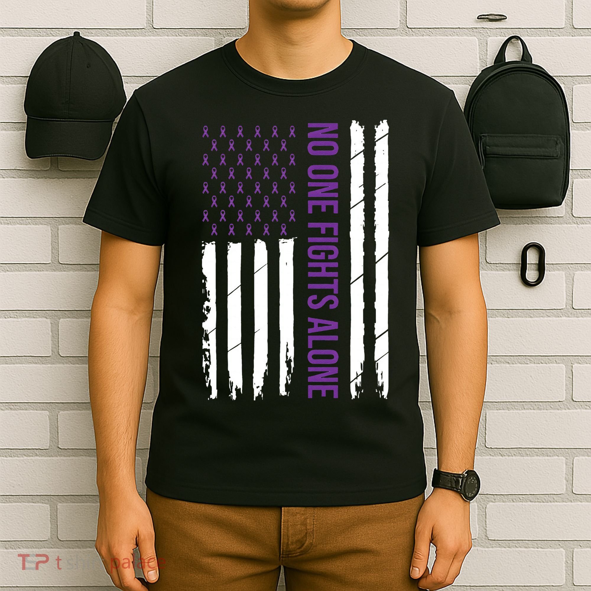 Cystic Fibrosis Awareness Purple Ribbon T-Shirt
