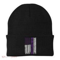 Cystic Fibrosis Awareness Purple Ribbon Beanie thumb 0