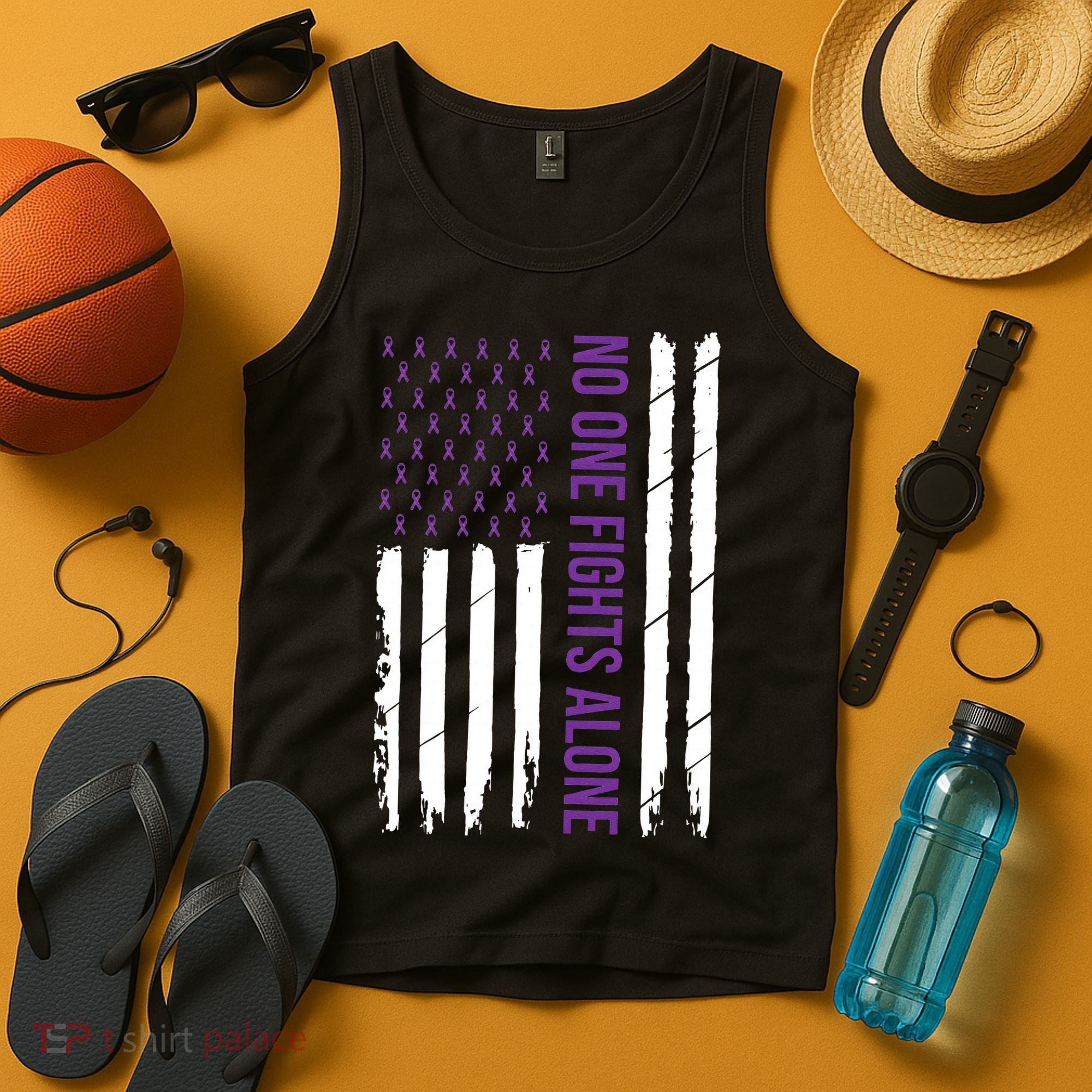 Cystic Fibrosis Awareness Purple Ribbon Tank Top
