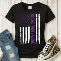 Cystic Fibrosis Awareness Purple Ribbon Women's T-Shirt thumb 3