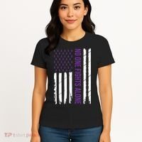 Cystic Fibrosis Awareness Purple Ribbon Women's T-Shirt thumb 4