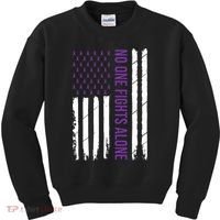 Cystic Fibrosis Awareness Purple Ribbon Kids Sweatshirt thumb 0