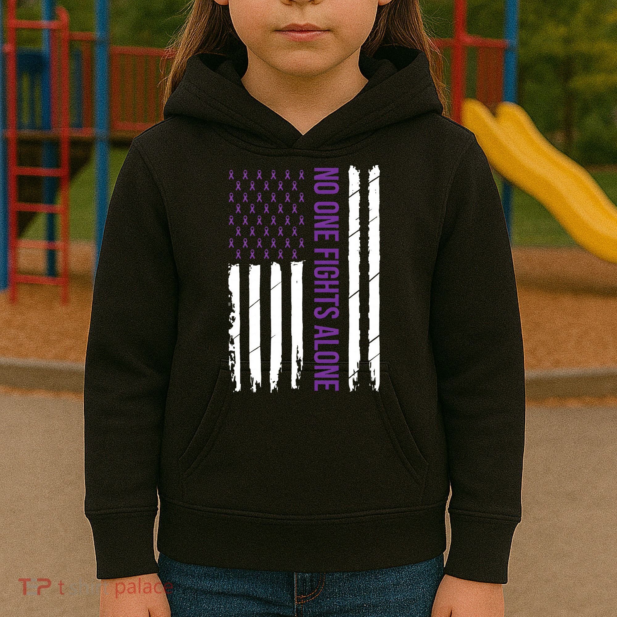 Cystic Fibrosis Awareness Purple Ribbon Kids Hoodie