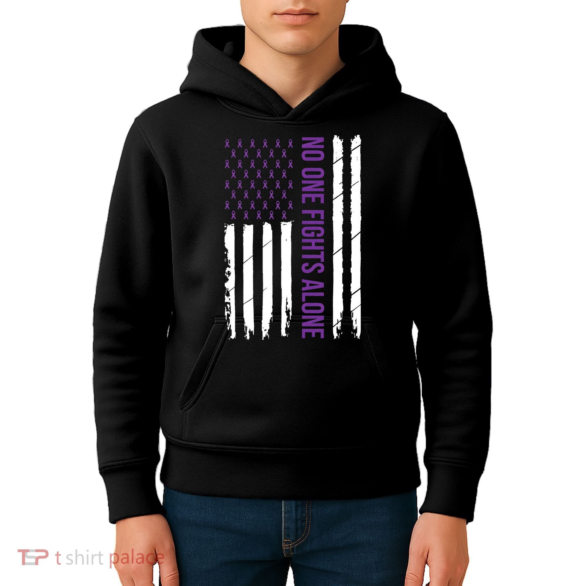 Cystic Fibrosis Awareness Purple Ribbon Kids Hoodie