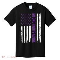 Cystic Fibrosis Awareness Purple Ribbon Kids T-Shirt thumb 0