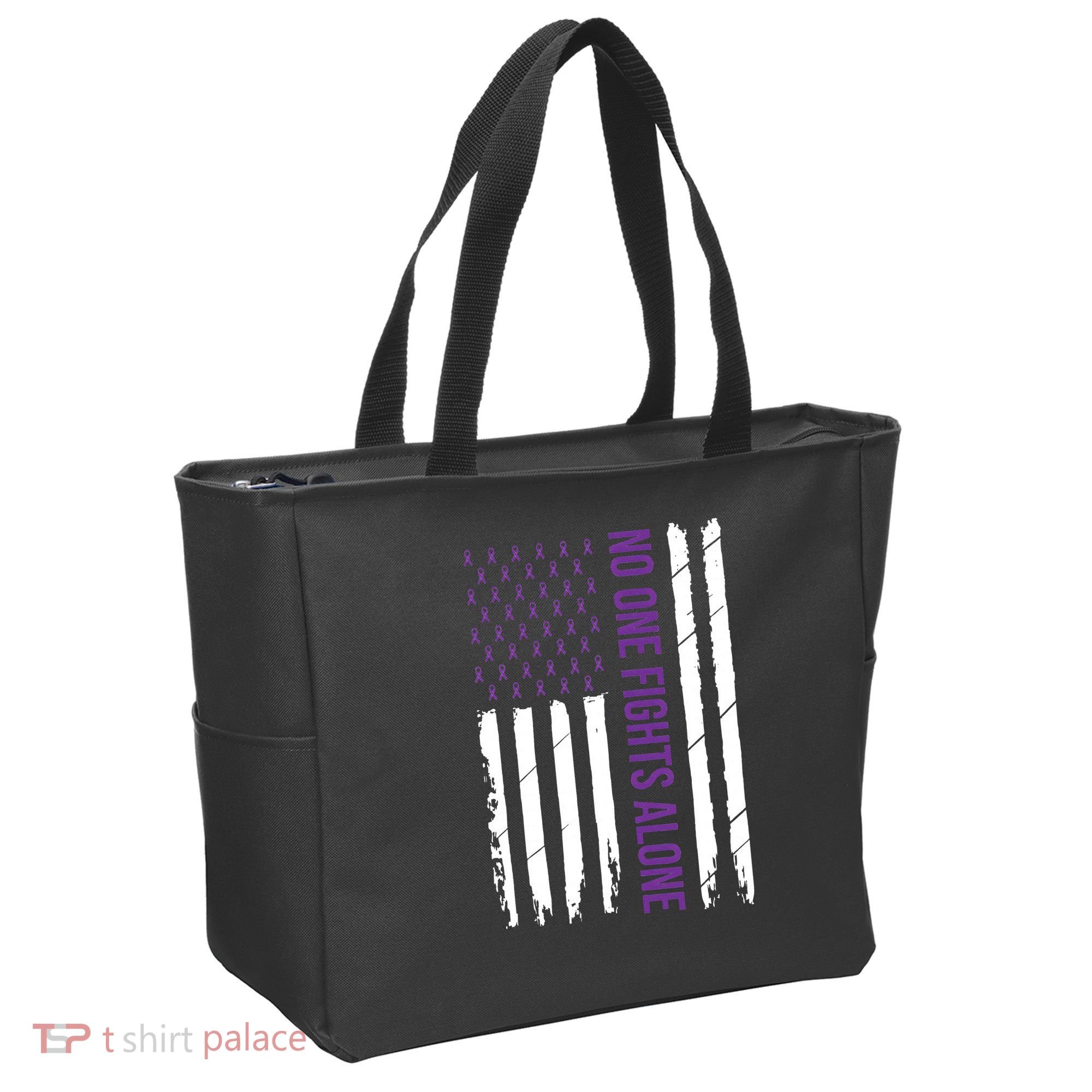 Cystic Fibrosis Awareness Purple Ribbon Tote Bag