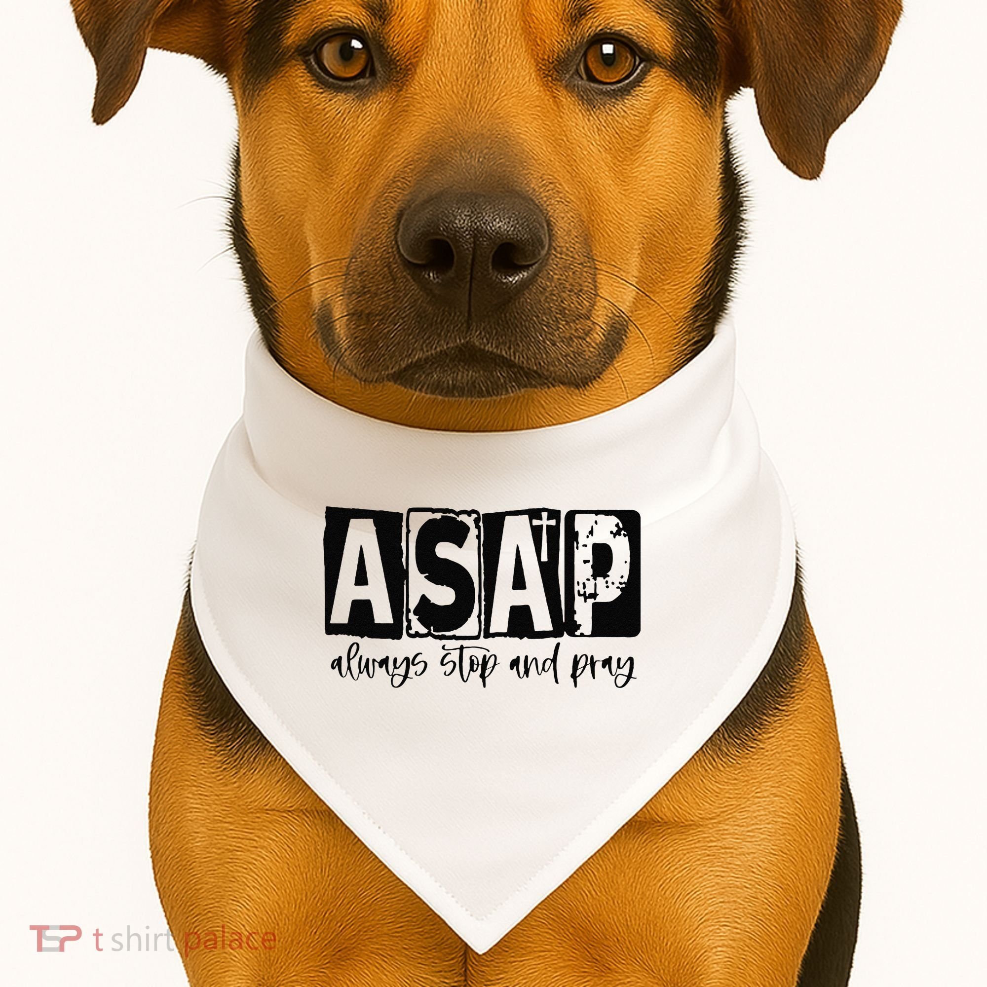 Christian for  ASAP Always Stop and Pray USA-Made Doggie Bandana