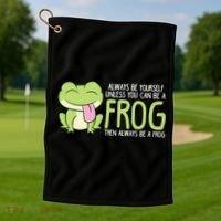 Cute Frog Always Be Yourself Unless You Can Be A Frog Golf Towel thumb 1