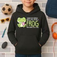 Cute Frog Always Be Yourself Unless You Can Be A Frog Kids Hoodie thumb 2