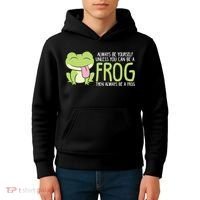 Cute Frog Always Be Yourself Unless You Can Be A Frog Kids Hoodie thumb 4