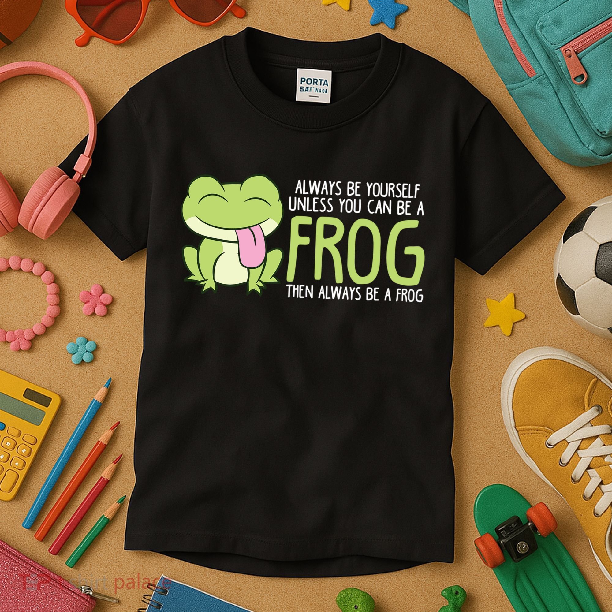 Cute Frog Always Be Yourself Unless You Can Be A Frog Kids T-Shirt