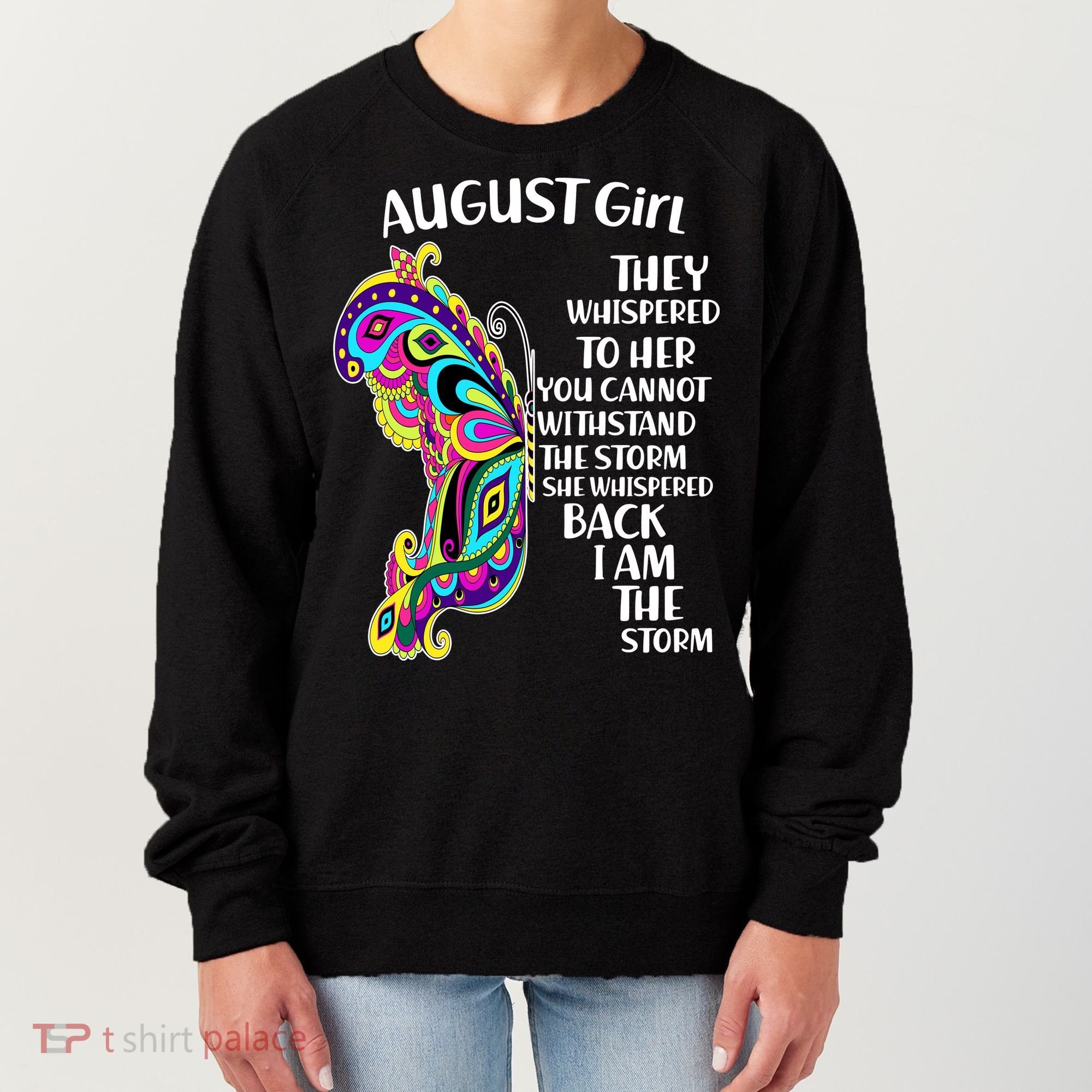 Cute Funny August Girl Paisley Butterfly Women's Sweatshirt