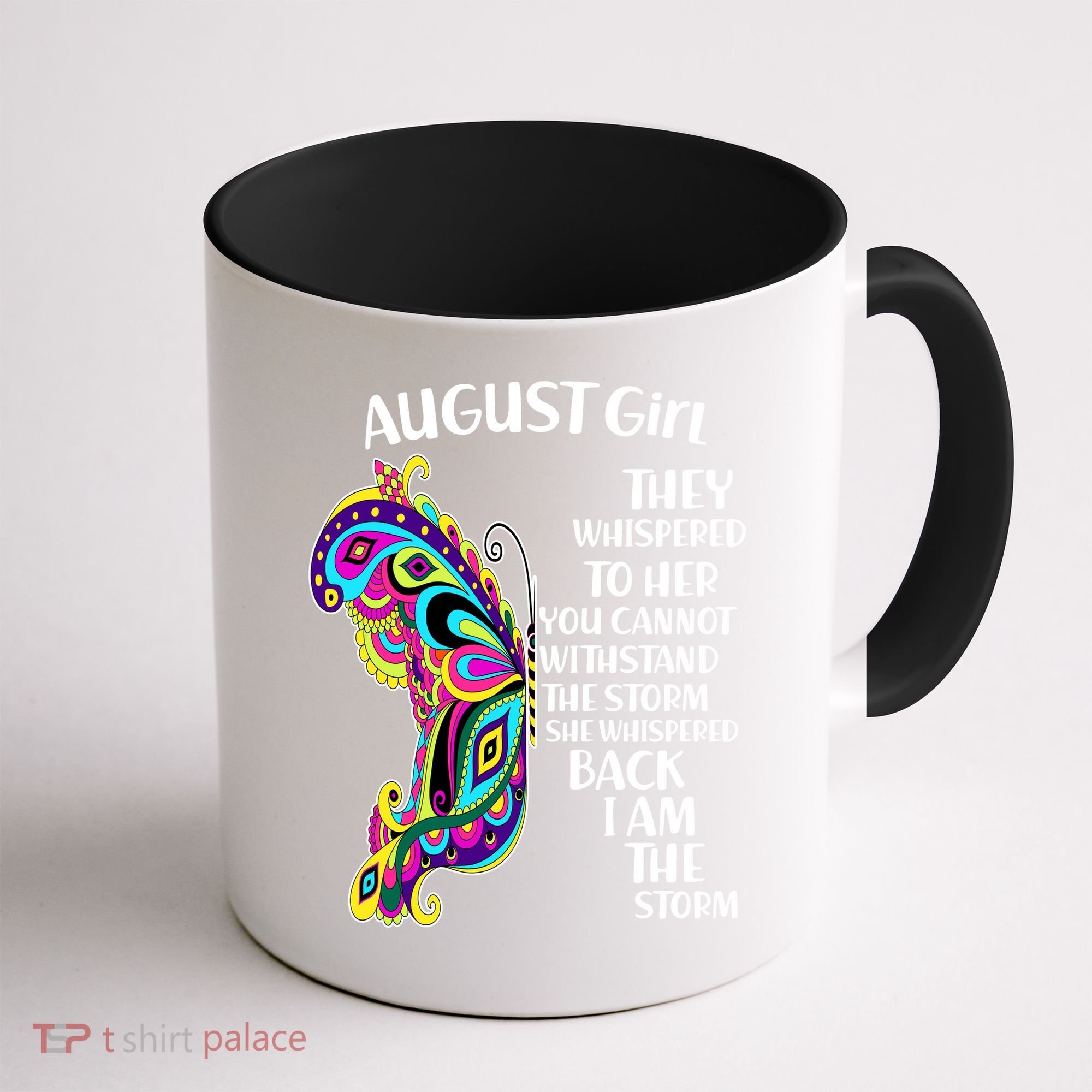 Cute Funny August Girl Paisley Butterfly Coffee Mug