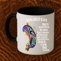 Cute Funny August Girl Paisley Butterfly Coffee Mug thumb 2