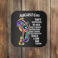 Cute Funny August Girl Paisley Butterfly Coaster thumb 0