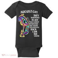 Cute Funny August Girl Paisley Butterfly Baby Bodysuit thumb 0