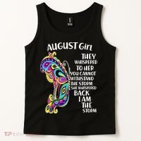 Cute Funny August Girl Paisley Butterfly Tank Top thumb 2